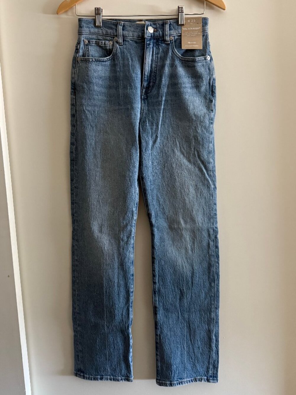 NWT Madewell The '90s Straight Jean Lightwash Denim